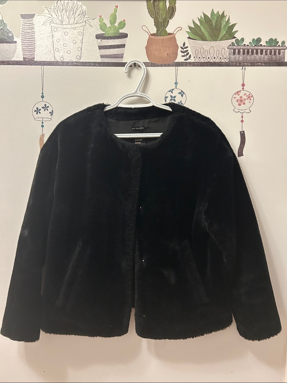 Zara Black Faux Fur Teddy Jacket